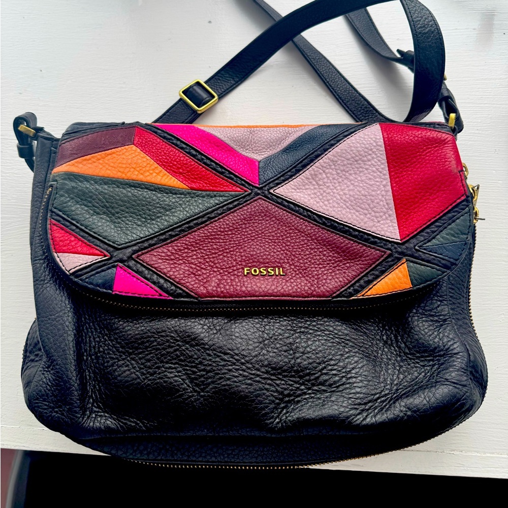 Fossil Key-Per Foldover Crossbody